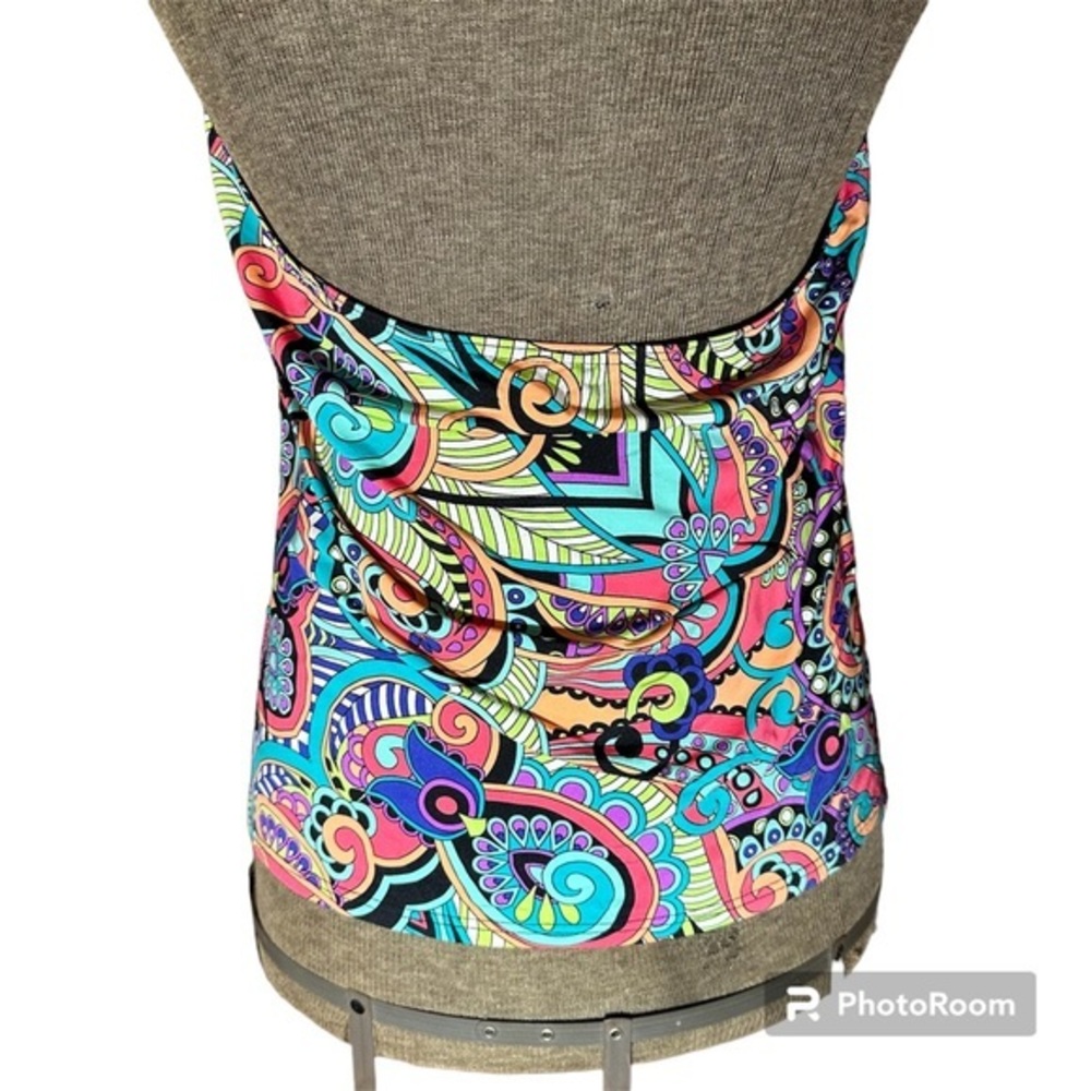 Gibson Latimer‎ Swim Paisley Halter Swimsuit Set, Size XL, Gold detailing - Picture 6 of 10